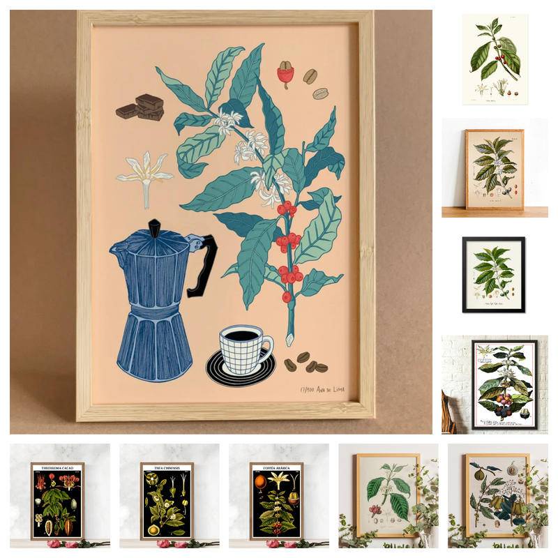 Tranh Vải canvas Treo Tường Trang Trí Quán Cà Phê Phong Cách Vintage