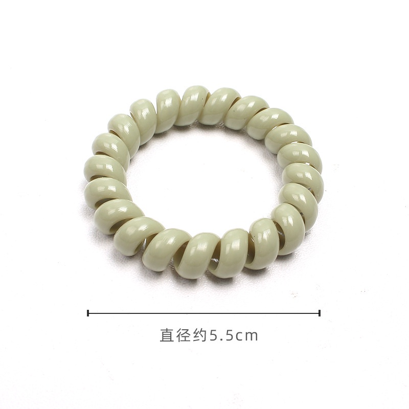 Set 6 Dây Buộc Tóc Lò Xo Chất Liệu TPU Co Giãn Màu Sáng Tinh Tế Thời Trang