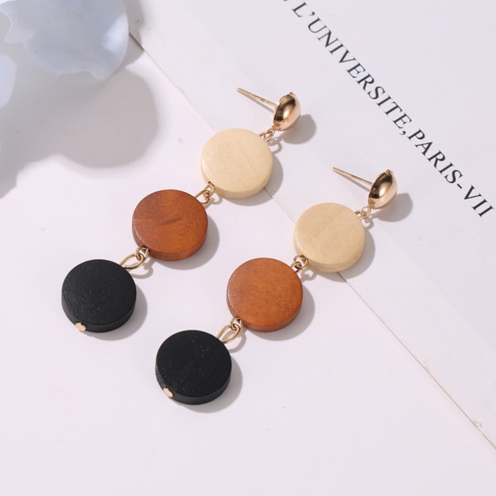 Đôi Bông Tai Họa Tiết Hình Học Kiểu Dáng Trẻ Trung Cho Nữ