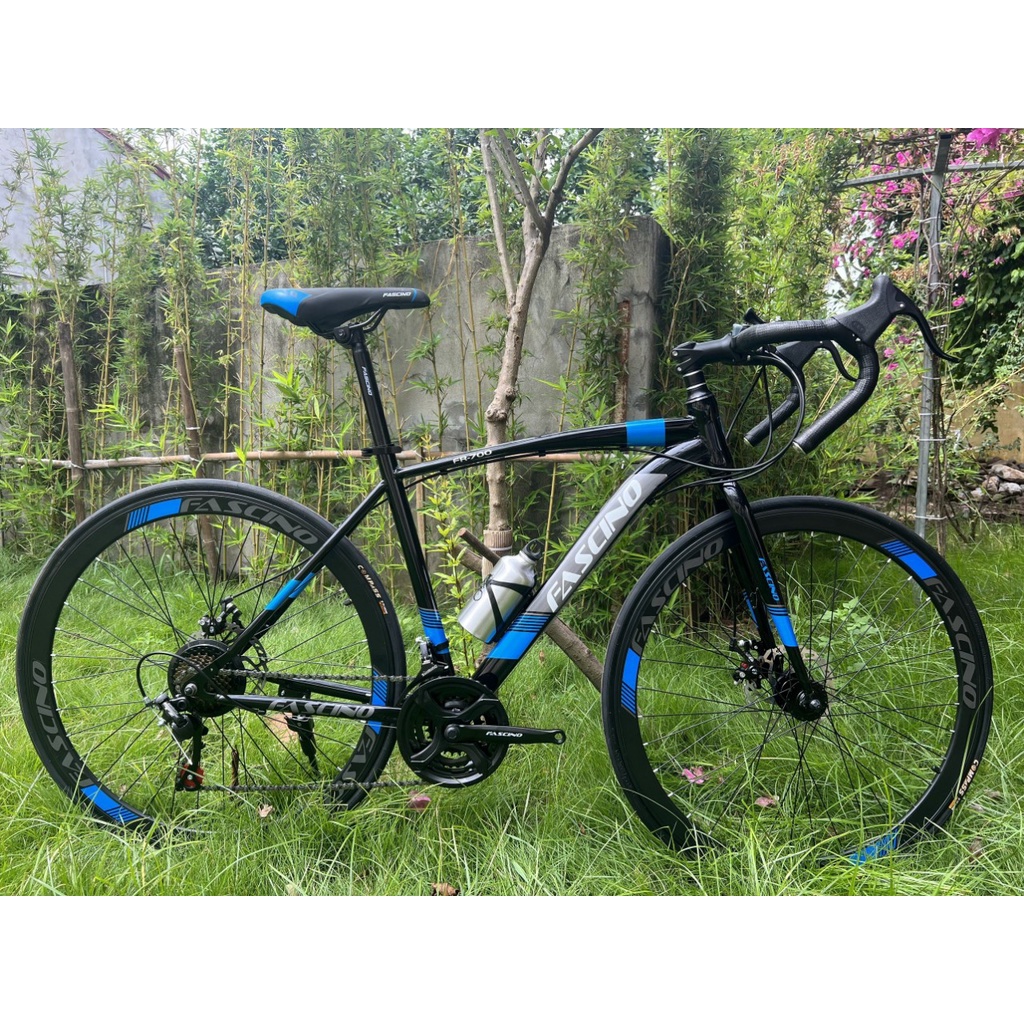 Xe đạp đua FASCINO FR700, Khung thép cường lực, Bộ đề 21 tốc độ, Xe mới bảo hành 1 năm