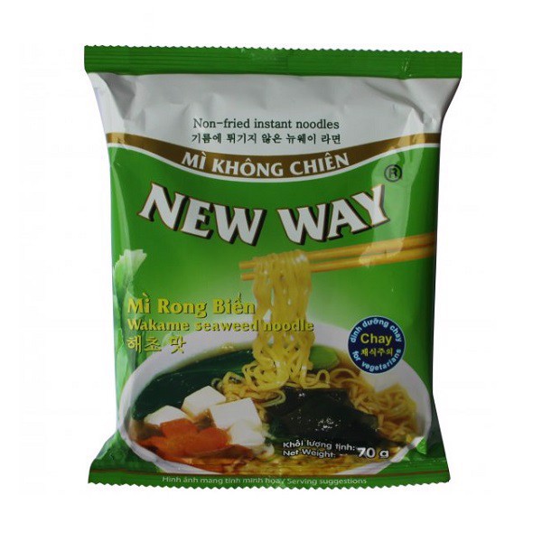 Lốc 5 Mì Chay Không Chiên Rong Biển New Way 70g