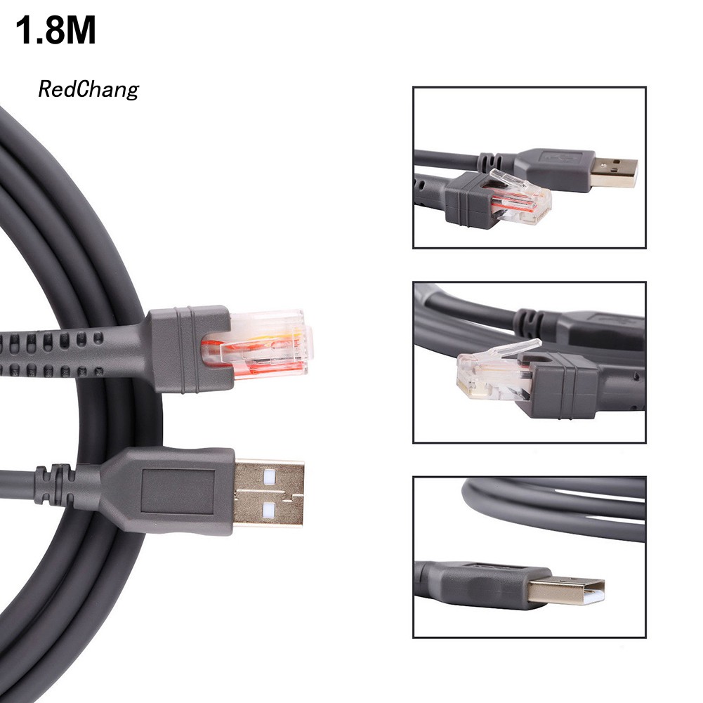 Dây Cáp Kết Nối Máy Scan Mã Vạch Ls2208 Tốc Độ Cao Sc1.8m Usb 2.0 A Male Sang Rj45