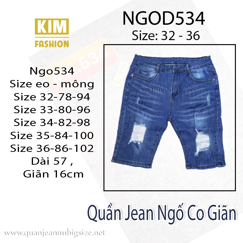 quần jeans ngố 7 tấc co giãn bigize NGD534