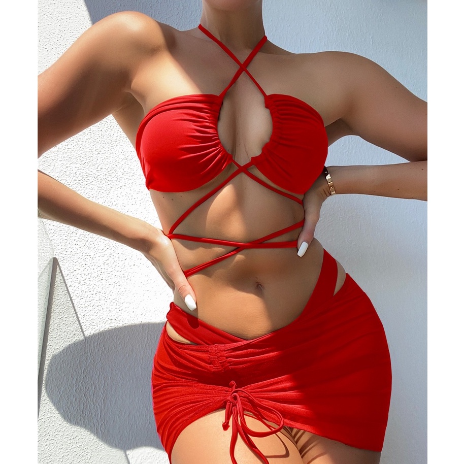 SET BIKINI 3 MÓN VÁY DÂY RÚT-BIKINISTORE