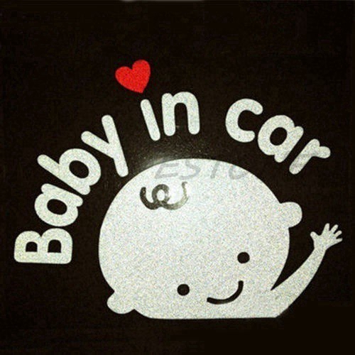 Miếng Dán Trang Trí Xe Ô Tô In Chữ Baby In Car Waving Baby In Car