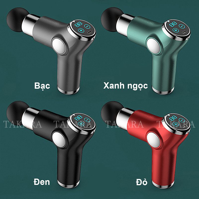 Súng Massage Cầm Tay , Máy Mát Xa Trị Liệu Toàn Thân TAKARA Với 4 Đầu Massage Và 32 Cấp Độ BH 12 Tháng KH515
