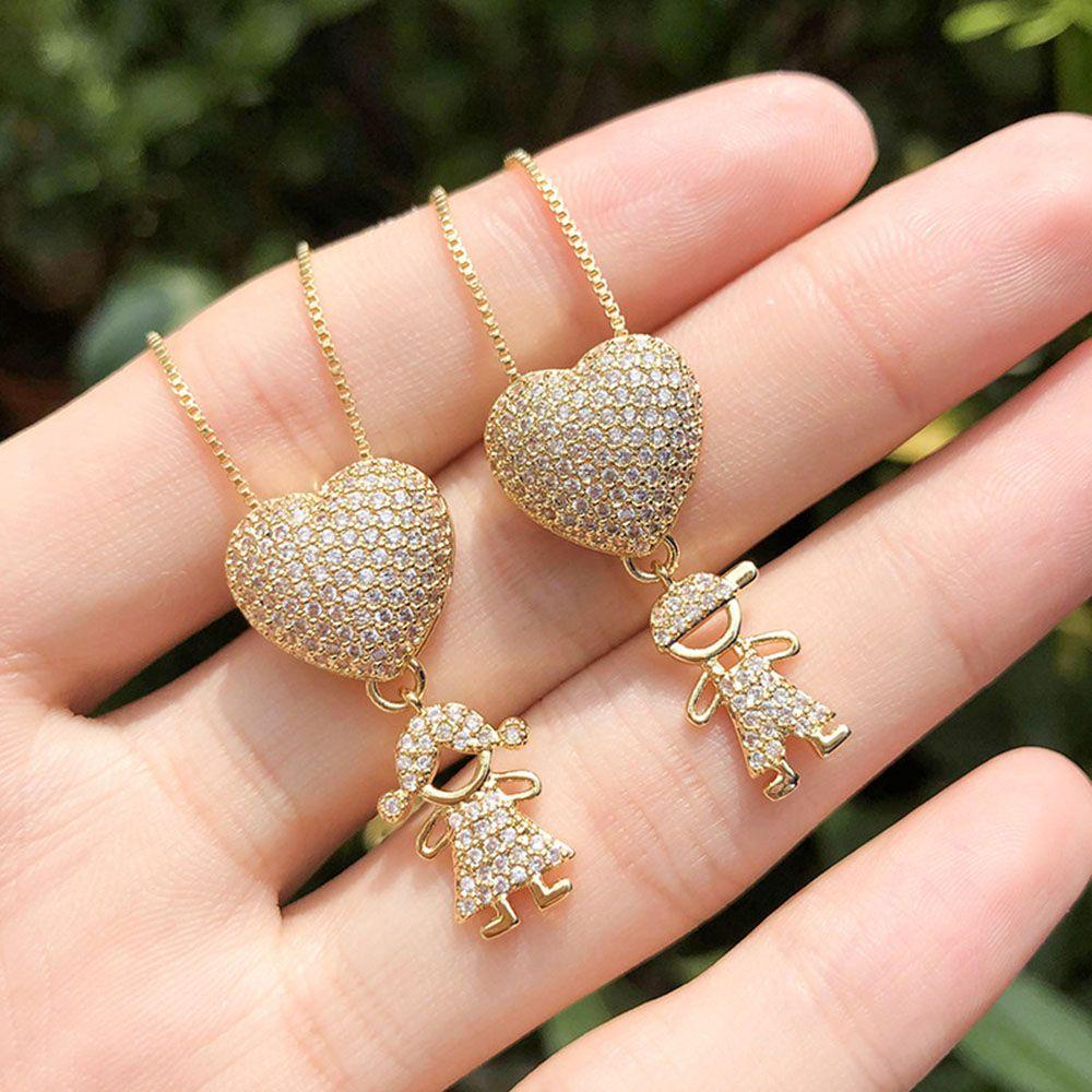 MIH Vòng cổ Mặt Hình Trái Tim Đính Đá Zircon Thời Trang 2022 Cho Bé