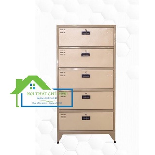 Tủ sắt 5 ngăn cửa bật sơn tĩnh điện