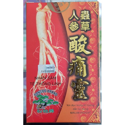 Nhân Sâm Tê Thống Linh Malaysia Hỗ Trợ Đau Xương Khớp Hộp 20 Viên