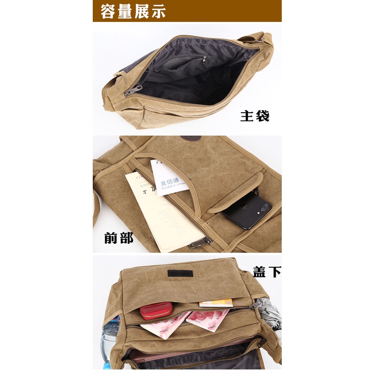 Túi Đeo Chéo Vai Sức Chứa Lớn Bằng Vải Canvas Dành Cho Nam | BigBuy360 - bigbuy360.vn