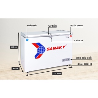 Tủ Đông/Mát SANAKY 280 Lít VH-405W2 (Miễn phí giao tại HCM-ngoài tỉnh liên hệ shop)