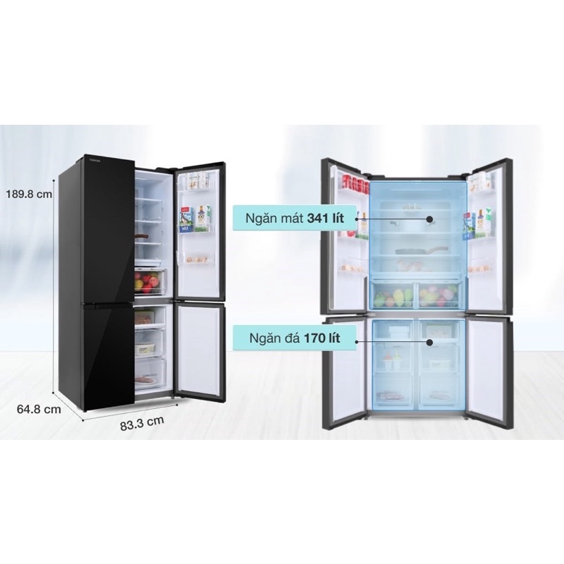 Tủ lạnh Toshiba Inverter 511 lít GR-RF610WE-PGV(22)-XK 2021 Chỉ Vận Chuyển Ngoài