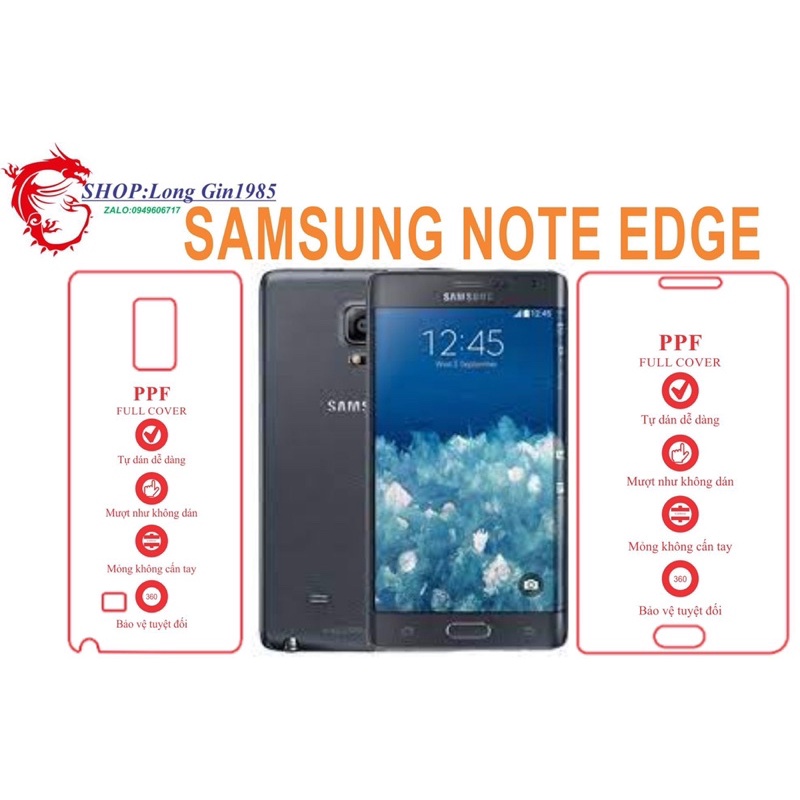 Samsung Note Edge miếng dán trong Ppf mặt sau và mặt trước chống va đập chống trầy xước