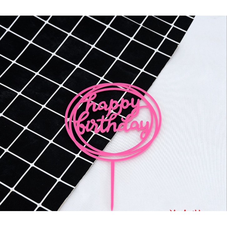 Que Cắm Chữ Happy Birthday Mica Trang Trí Quà Tặng, Bánh Kem Sinh Nhật, Nhiều Mẫu - Toppercake