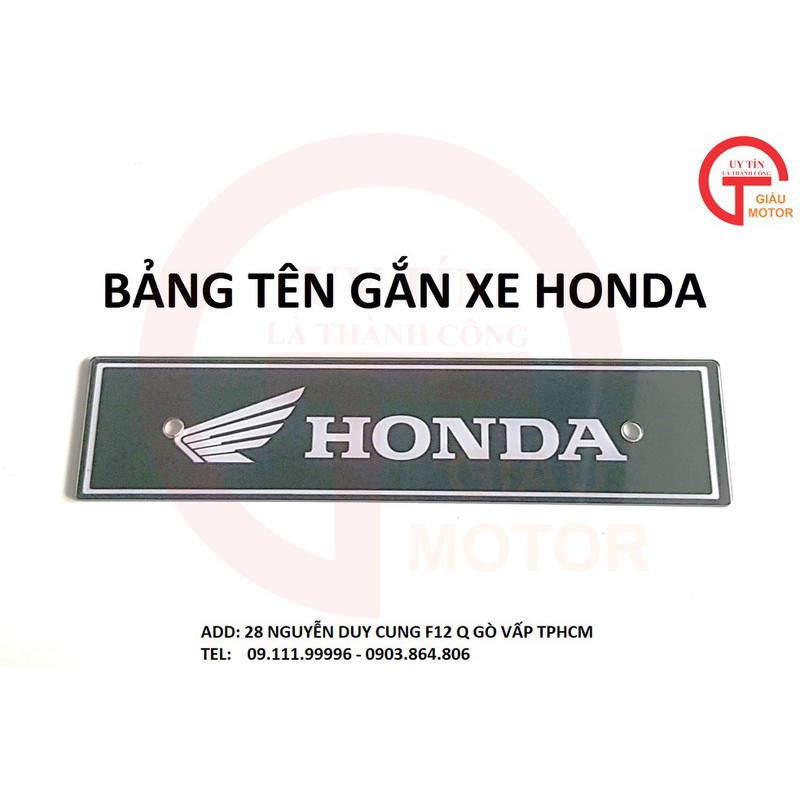 [GIÁ SỐC] BẢNG TÊN BẮNG MICA GẮN CHO XE HONDA MÀU ĐEN ,TINH SẢO