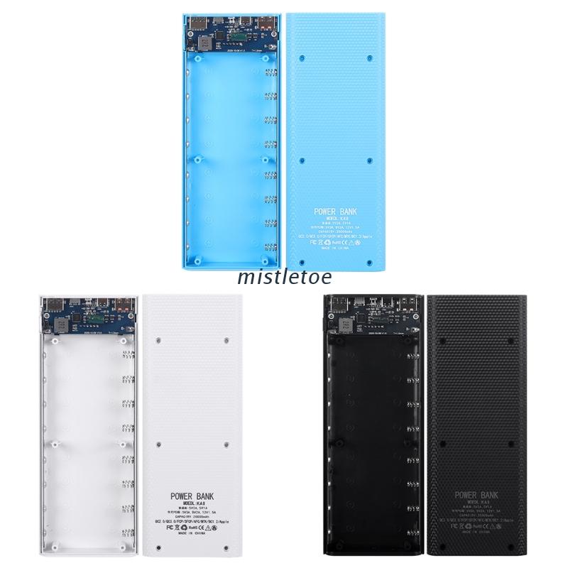 Vỏ bảo vệ pin sạc dự phòng 22.5W hai cổng USB màn hình LCD 8x18650