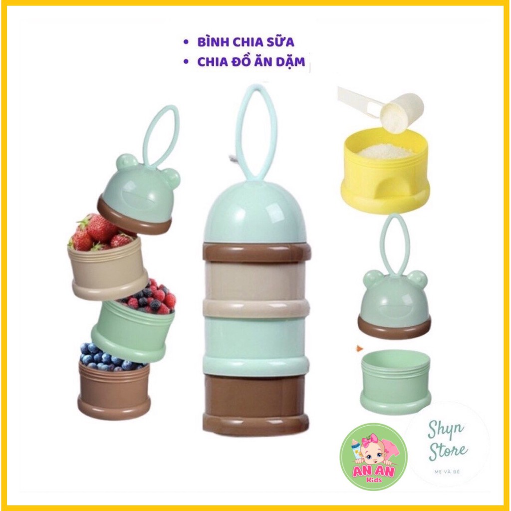 Hộp Chia Sữa Và Thức Ăn 3 Tầng Cho Bé Có Quai Cầm Tiện Lợi