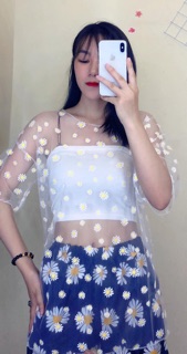 Áo choàng lưới hoa cúc siêu hit