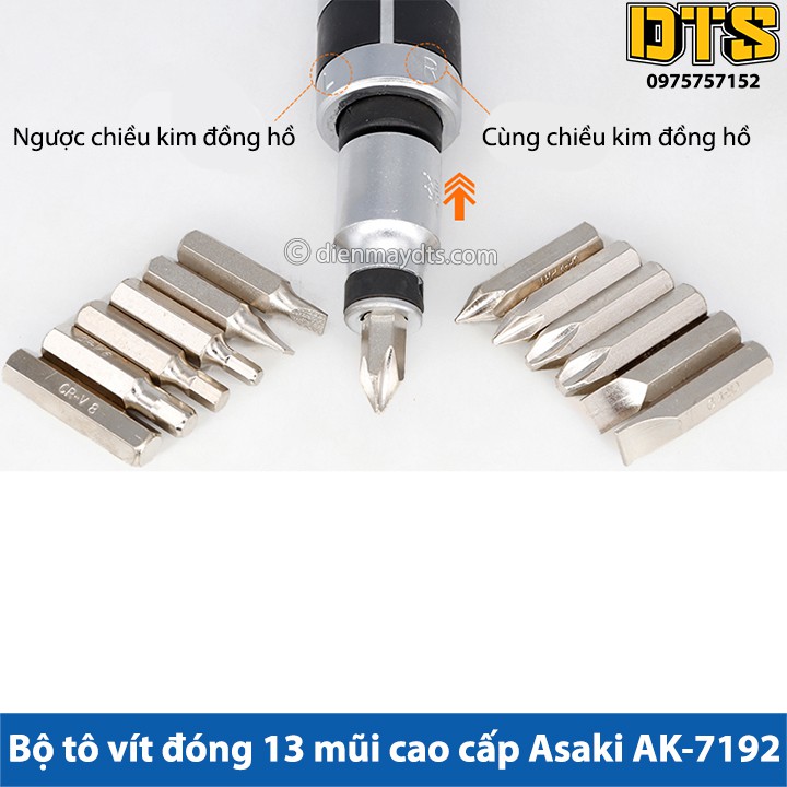 Bộ tô vít đóng 13 mũi cao cấp Asaki AK-7192