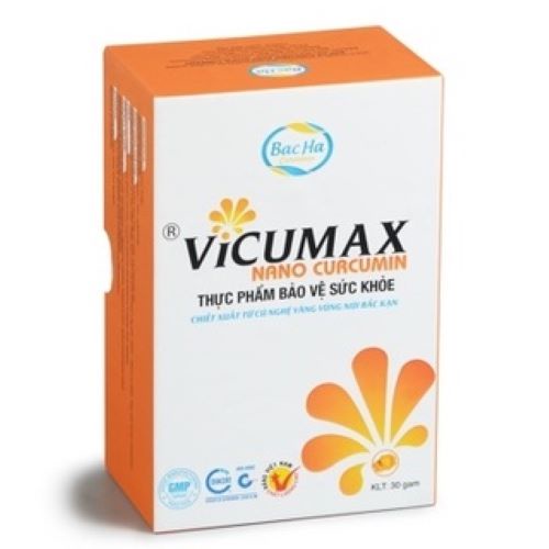 Vicumax Nano Curcumin dạng bột - VI0HB015 - Tinh chất từ củ nghệ nếp vàng, hỗ trợ dạ dày, tăng cường sức khỏe - Hộp 15gr