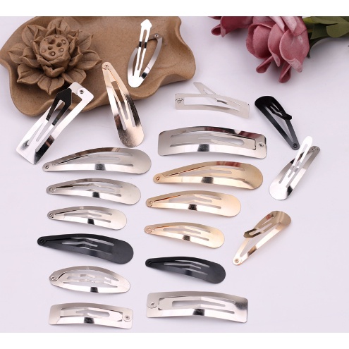 Set 10 phôi kẹp tóc, sườn kẹp tóc nhiều mẫu mã kích thước, màu sắc