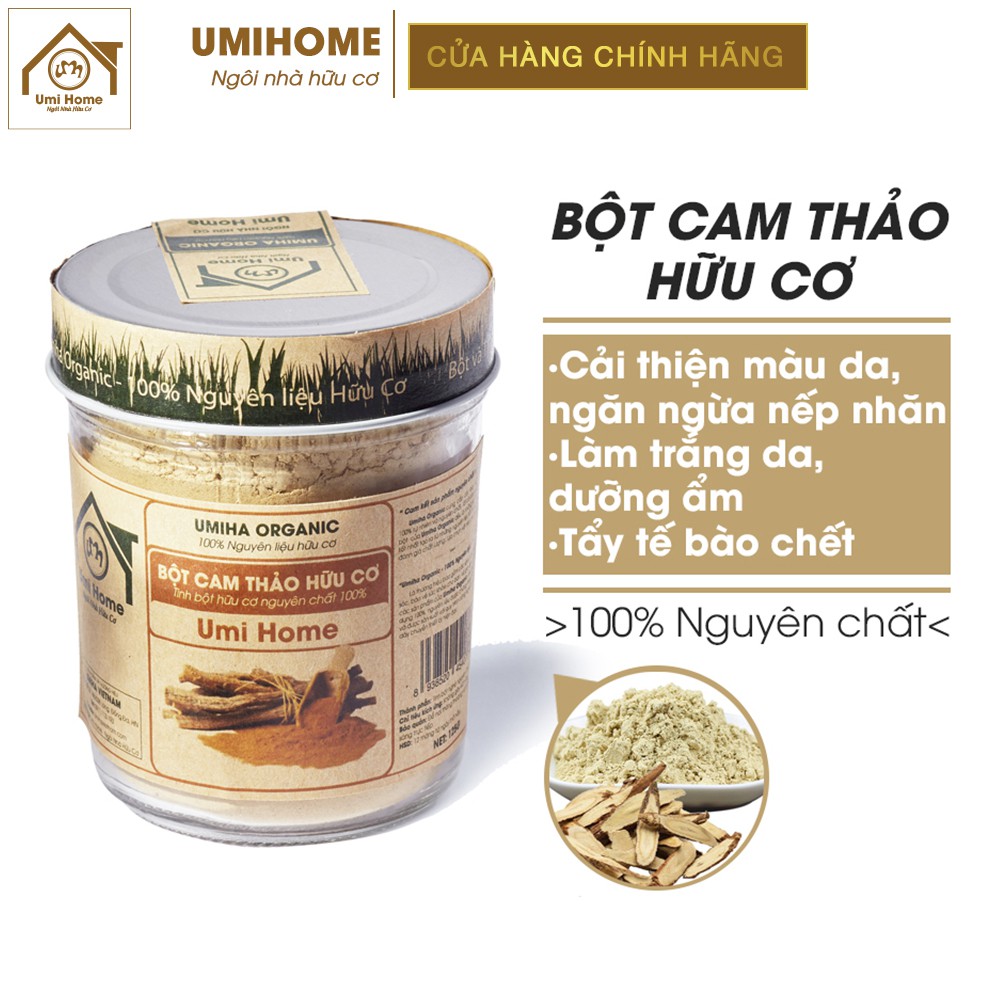 Bột Cam Thảo đắp mặt hữu cơ UMIHOME nguyên chất | Licorice Powder 100% Organic 135G