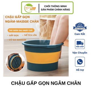 Chậu ngâm chân gấp gọn silicon massage chân thư giãn size to thau gấp gọn thông minh tiện ích gia đình
