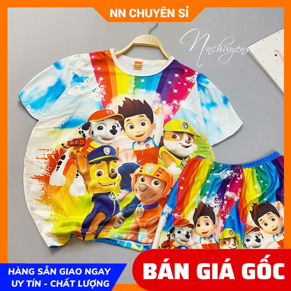 Đồ bộ bé trai bé gái từ 5kg đến 35kg vải thun mềm mịn mát họa tiết bò sữa 3d unisex dễ thương DBRBD SIZE 4 - S