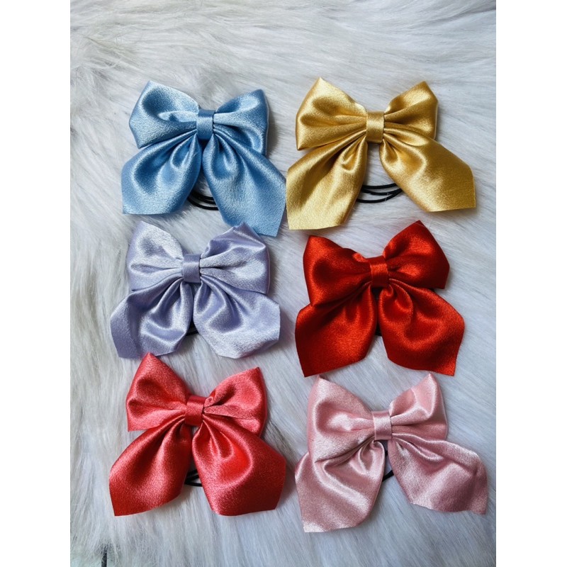 Cột tóc nơ trơn vải satin