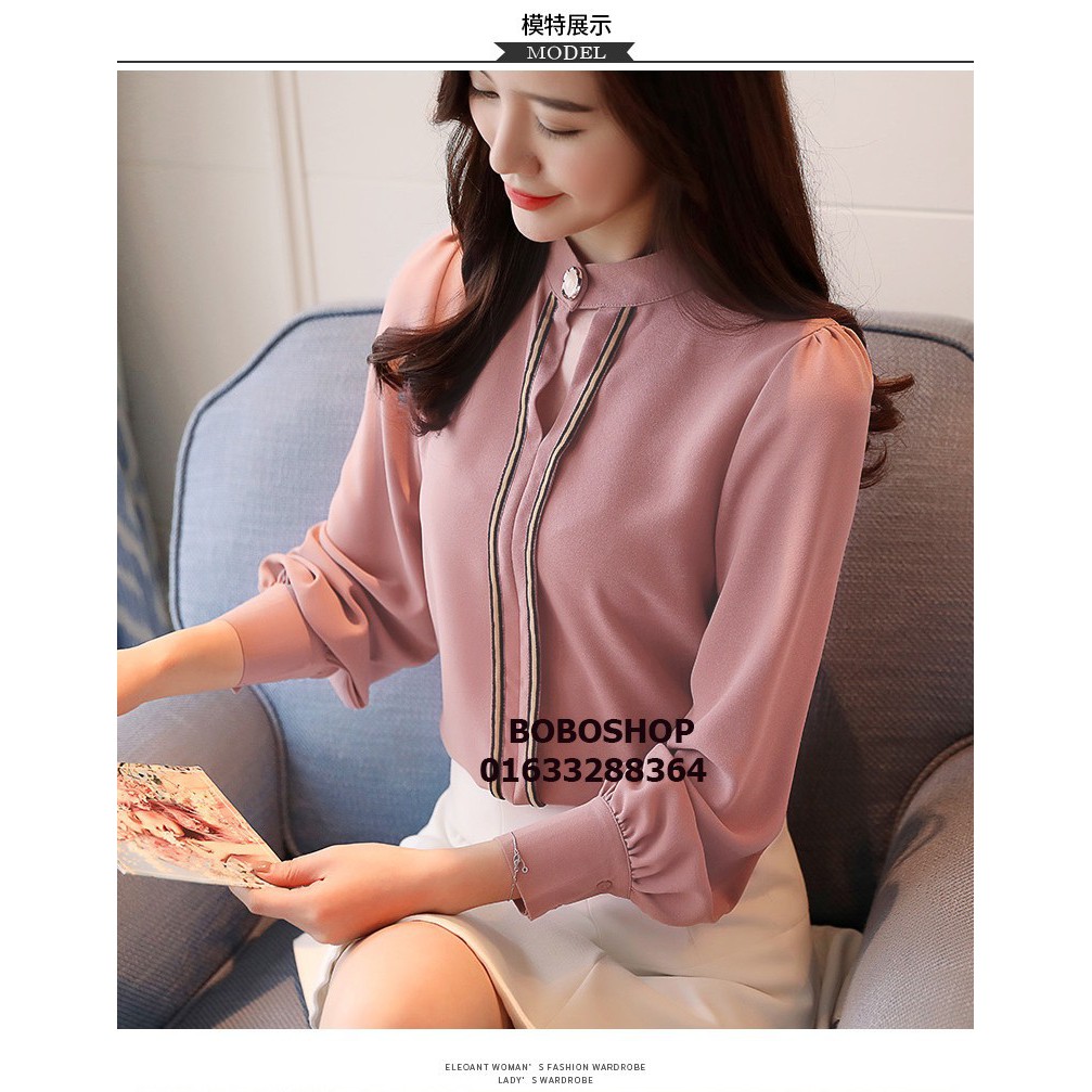Áo sơ mi công sở ❣️FREESHIP❣️ Áo Phối Sọc Sang Chảnh- Hàng thiết kế chuẩn