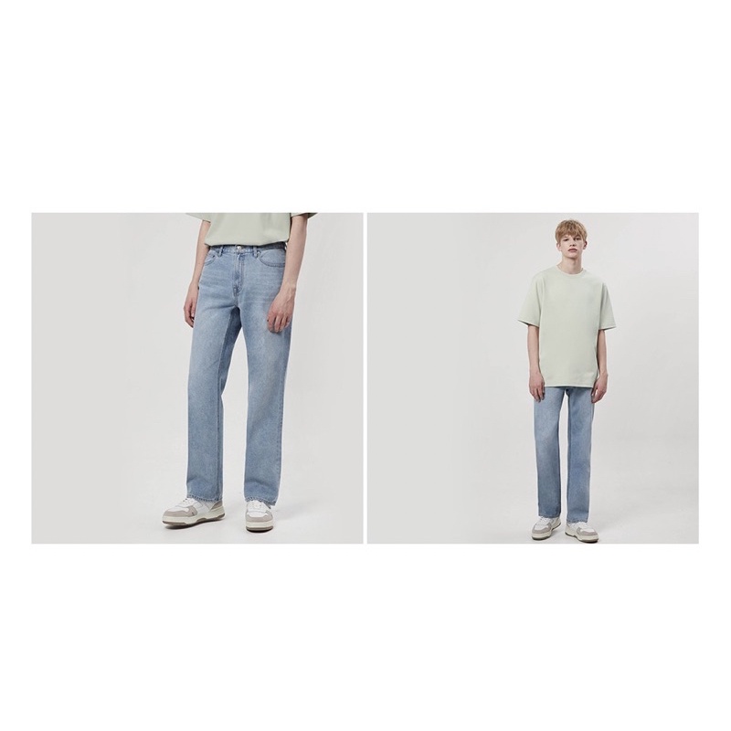 Quần jeans Gior dáng suông rộng Hàn Quốc chính hãng