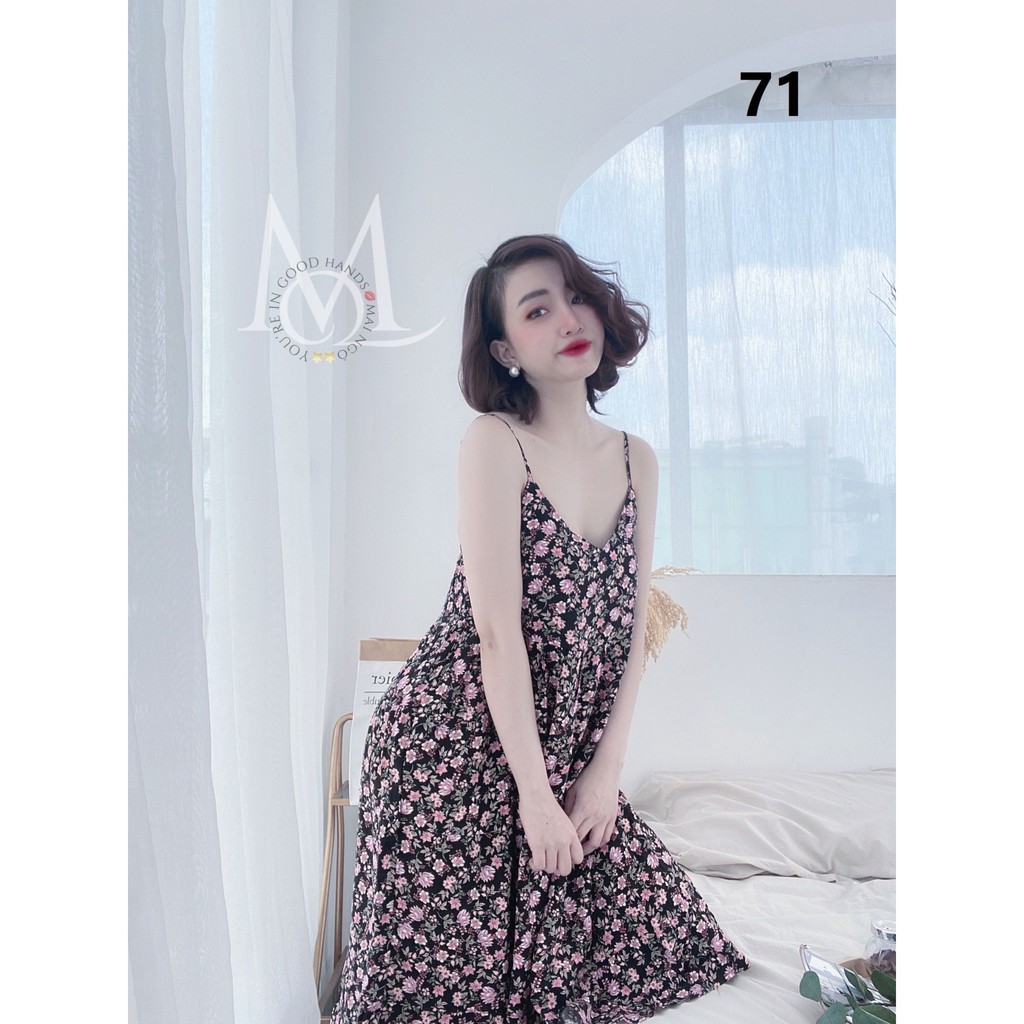 Váy ngủ Rita Shop mùa hè 2 dây chất lanh có họa tiết nữ tính dễ thương (50 màu) | BigBuy360 - bigbuy360.vn