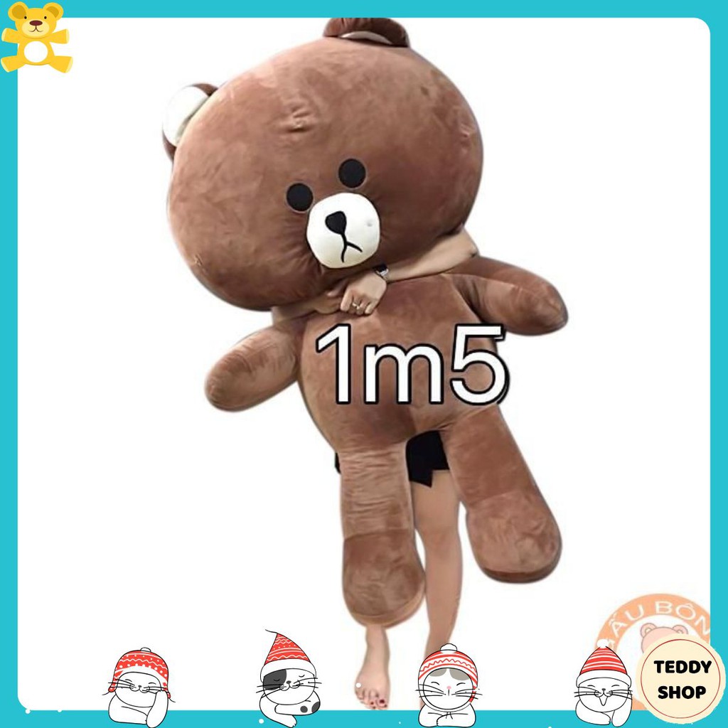 ( Rẻ nhất shopee ) Gấu Bông Brown khổng lồ khổ vải 1m6- Hàng cao cấp - TeddyShop