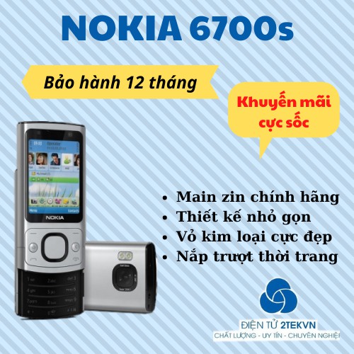[Sỉ] Điện Thoại NOKIA 6700s Slide Nắp Trượt Chính Hãng Main Zin-BH 12 Tháng | BigBuy360 - bigbuy360.vn