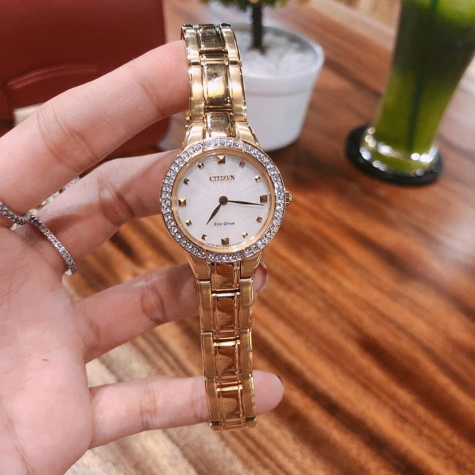 Đồng hồ nữ chính hãng Citizen Eco-Drive Women's EX1362-54P - Máy Quartz pin năng lượng ánh sáng - Kính cứng