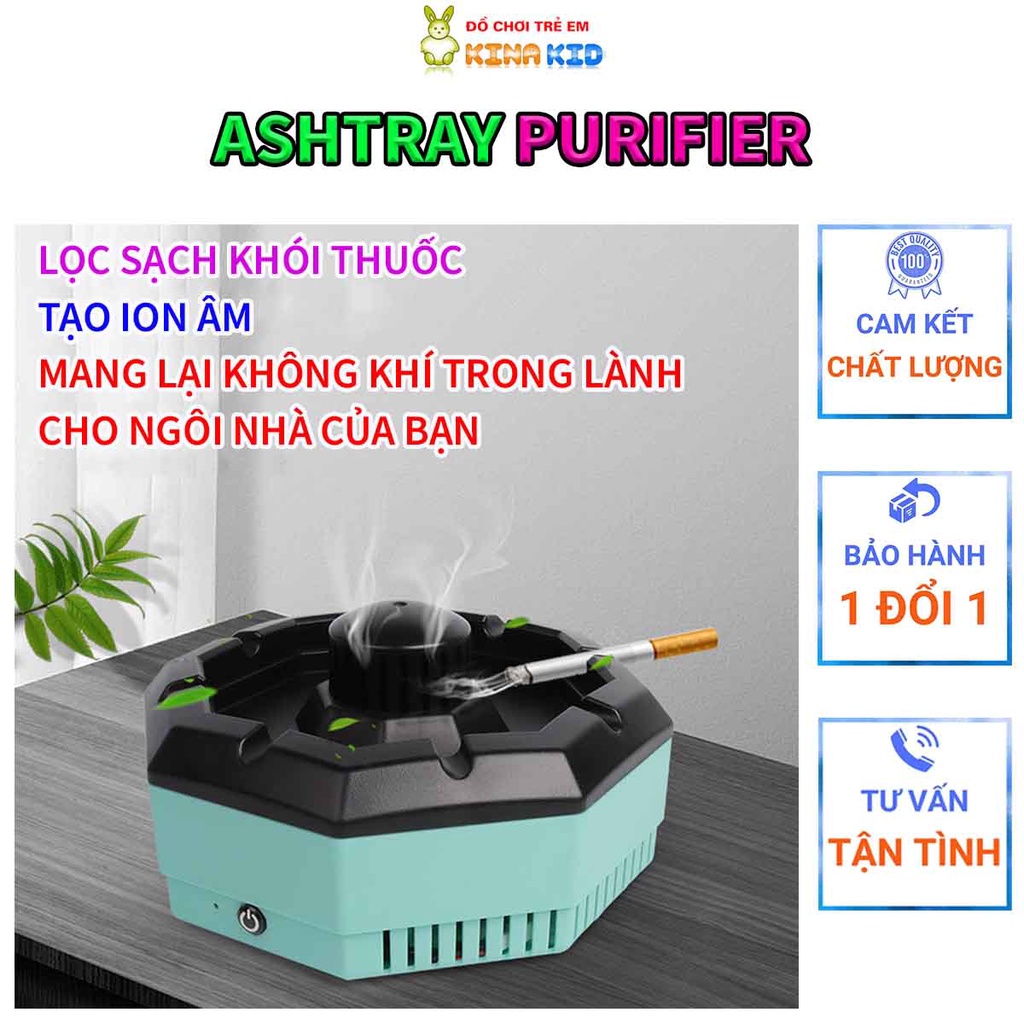 Gạt Tàn Hút Khói Thuốc Lá Thông Minh Ashtray Purifier, Lọc Khói Độc Hiệu Quả, Tạo Hương Thơm, Sử Dụng Pin Sạc