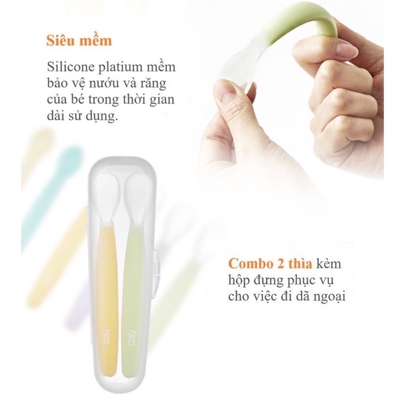 Thìa ăn dặm Silicon TGM - Hộp 2 cái / lẻ 1 cái không hộp