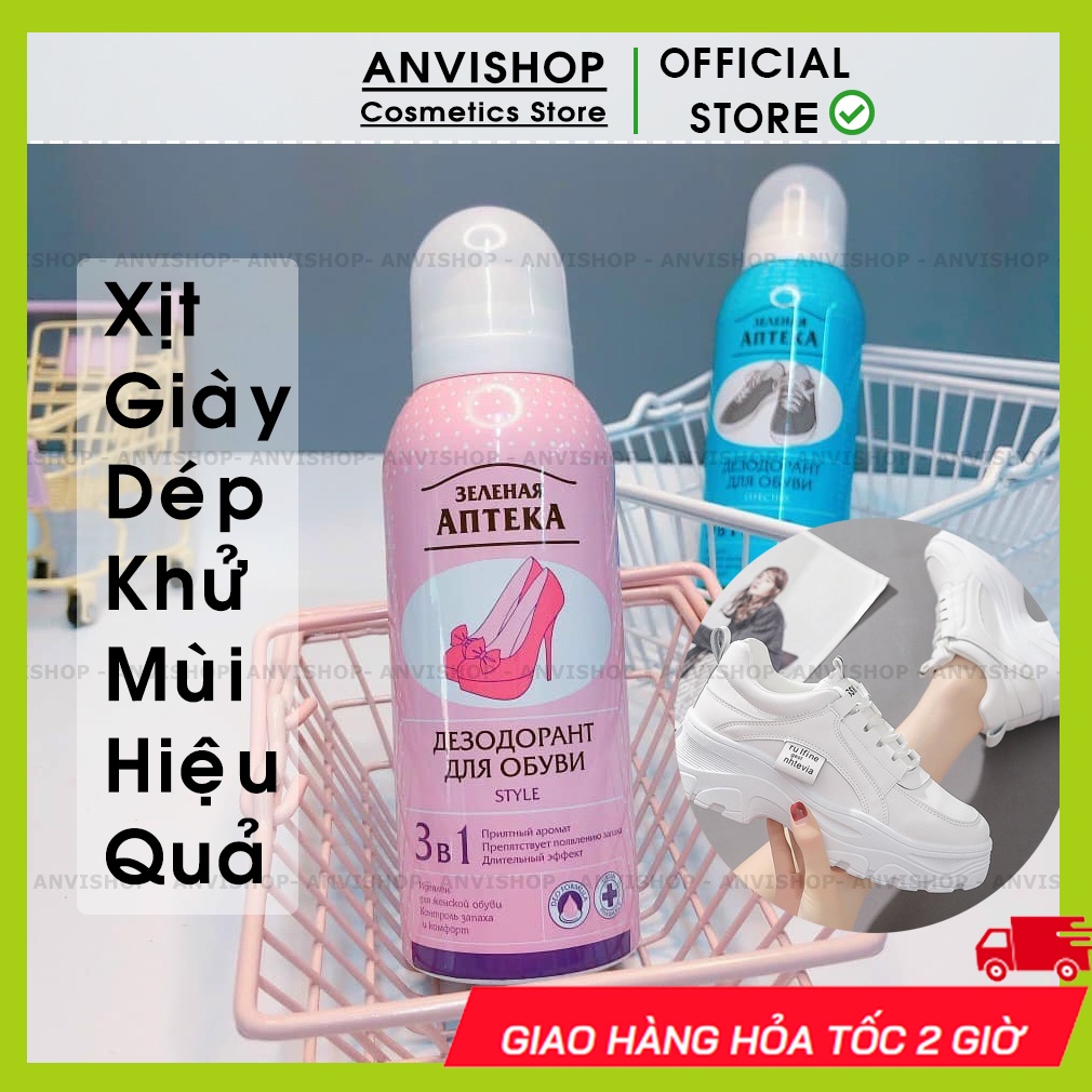 Xịt Khử Mùi Hôi Chân, Xịt khử mùi giày dép hiệu quả Apteka Nga anvishop