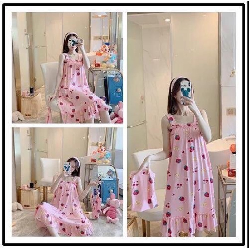 [HÀNG LOẠI1] Váy Hai Dây Nữ Đẹp Mặc Nhà Dáng Xuông, Đầm Ngủ Thun Cotton Mềm Mại | BigBuy360 - bigbuy360.vn