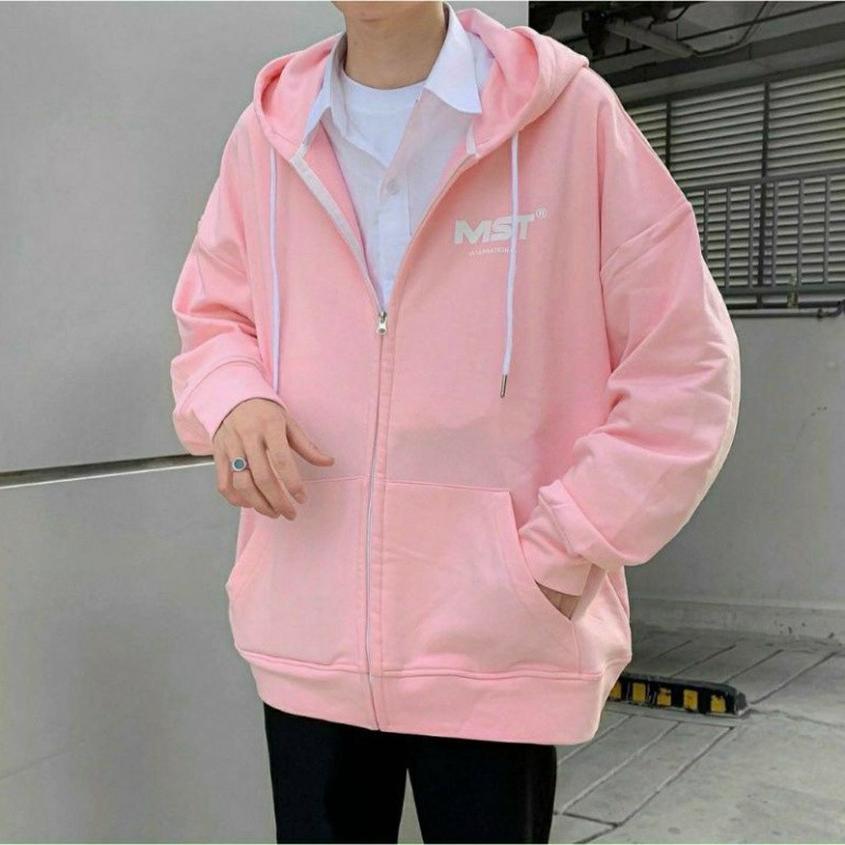 Áo hoodie Missout nam nữ Ulzzang unisex form rộng có dây kéo zip