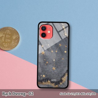 Ốp lưng kính 3D iPhone 12 -cung hoàng đạo