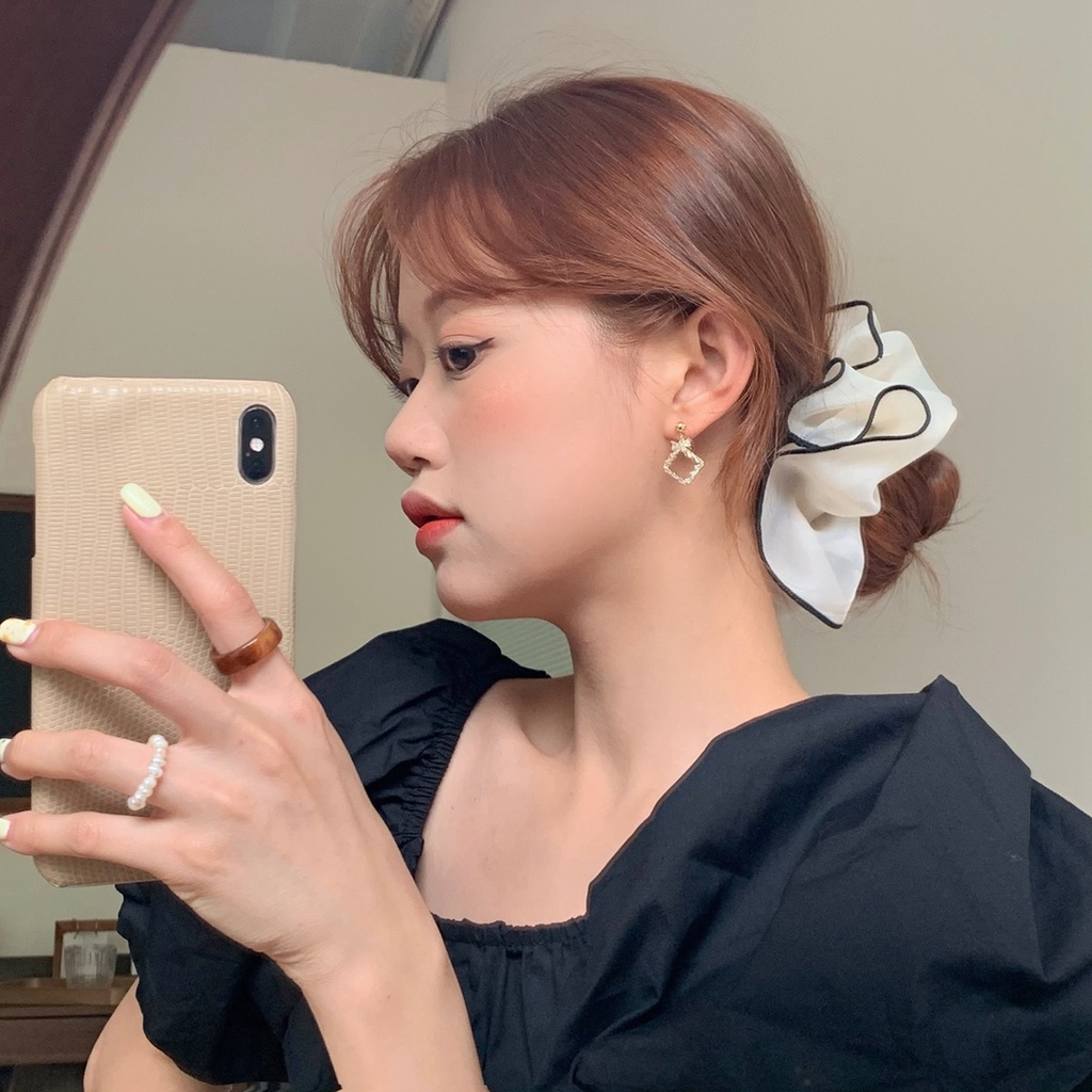 Dây Cột Tóc Lưới Bản Lớn Phong Cách Hàn Quốc Mới Cho Nữ