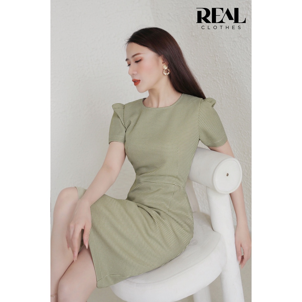 Đầm katie zigzag xanh_REAL