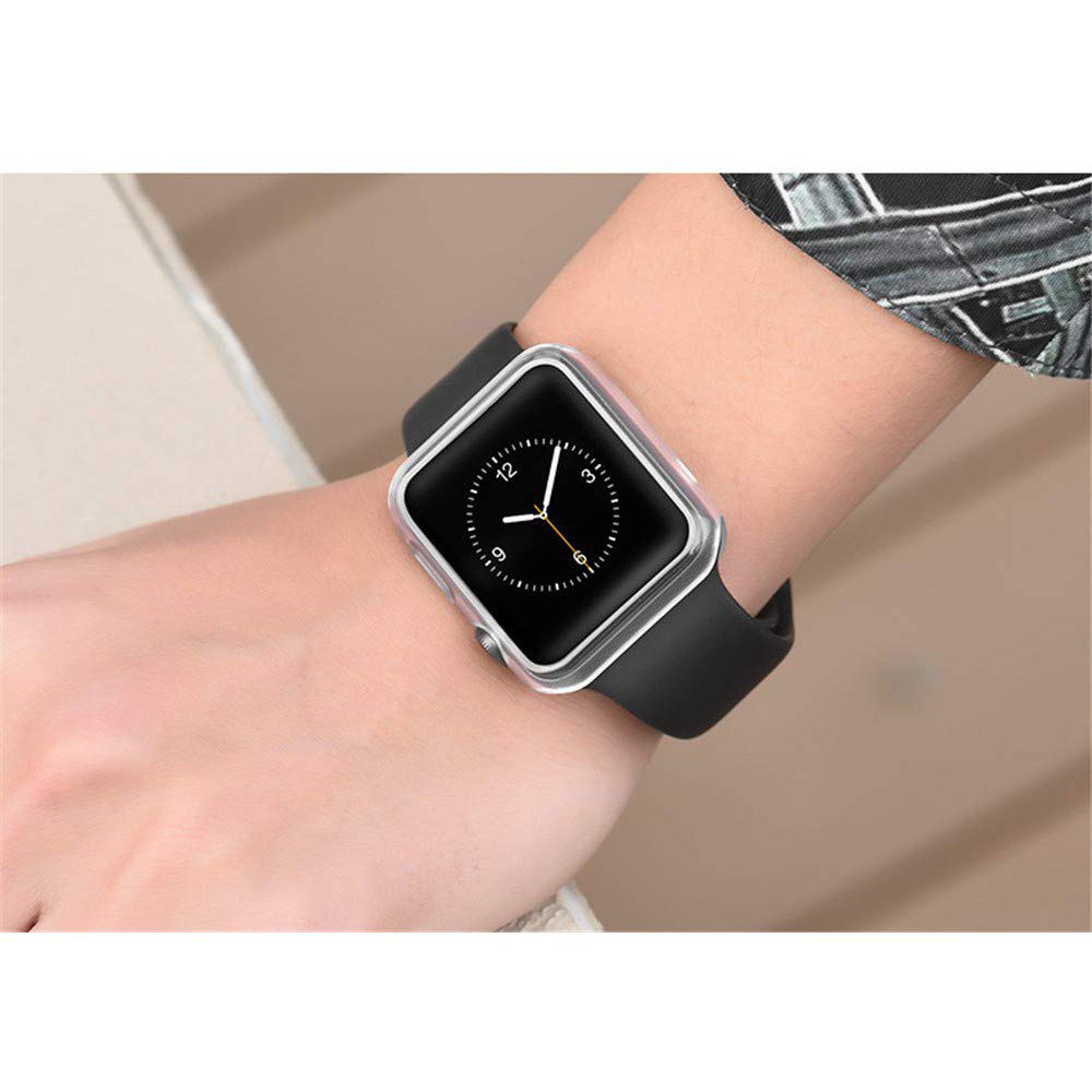Apple Watch Case 38mm 42mm 40mm 44mm Ultra-thin Series 6 SE 5 4 3 2 1 Silicone Soft TPU Protector Case Cover Shell iwatch 4/5/3/2/1 Transparent Black