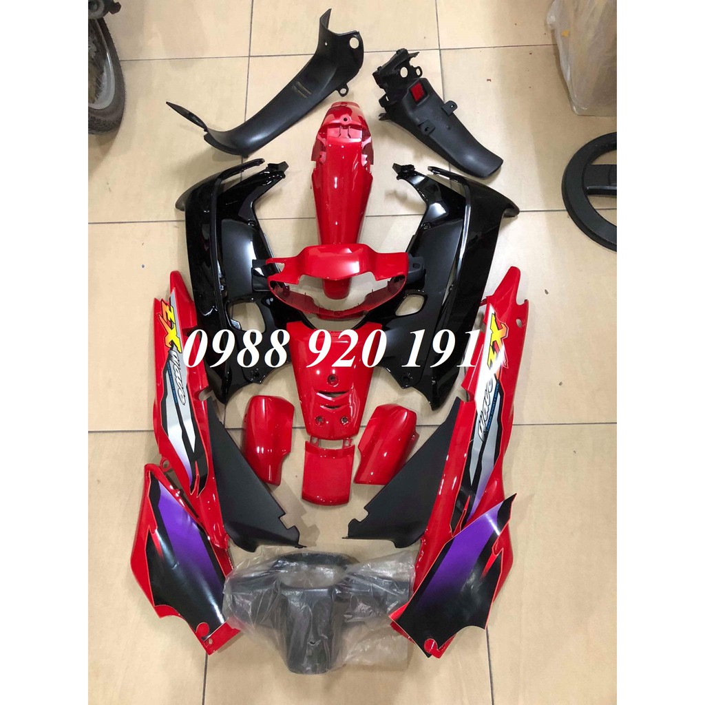 Full bộ vỏ nhựa xe Wave ZX màu Đỏ Đen