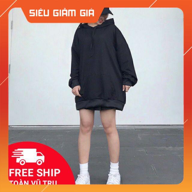 Áo hoodie trơn basic trắng đen Unisex