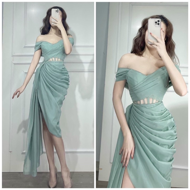 Đầm body voan hoa trễ vai siêu xinh TRIPBLE T DRESS - size S/M/L - MS212Y