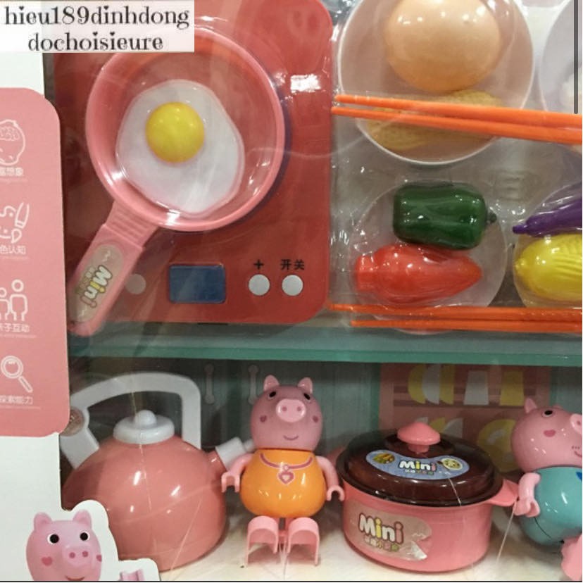 Đồ chơi Nồi chảo bếp từ hiện số chủ đề peppa pig tặng kèm pin (ảnh thật)