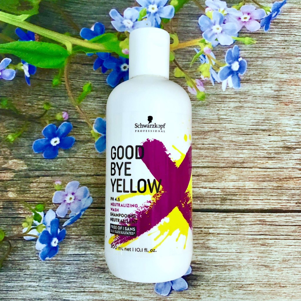 Dầu gội tím khử ánh vàng cho tóc trắng bạch kim Schwarzkopf Goodbye Yellow Shampooing 300ml