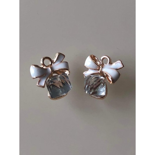 (1 cái)Center Kim loại hình cái nơ mạ vàng 12*14mm, nguyên liệu làm trâm cài tóc cổ trang, nguyên liệu diy